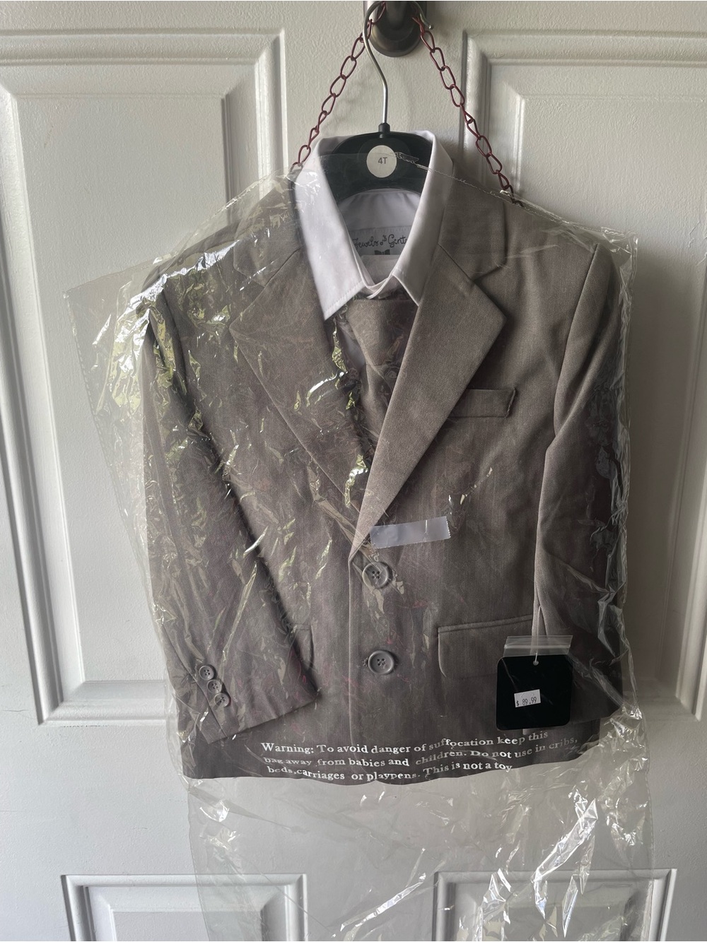 Boys Taupe Button-Down Dress Shirt & Jacket Set